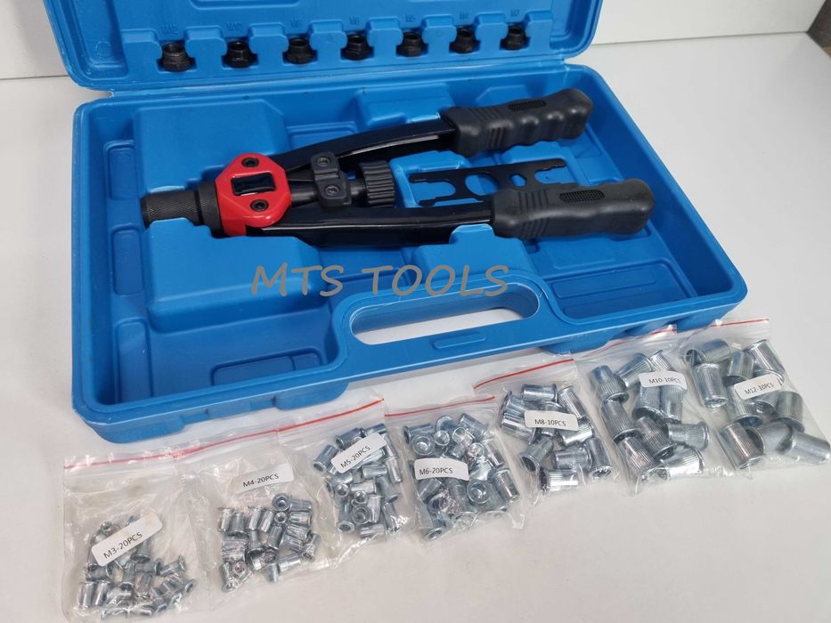 Trusa piulite nituibile si cleste pentru piulite nituibile  M3-M12