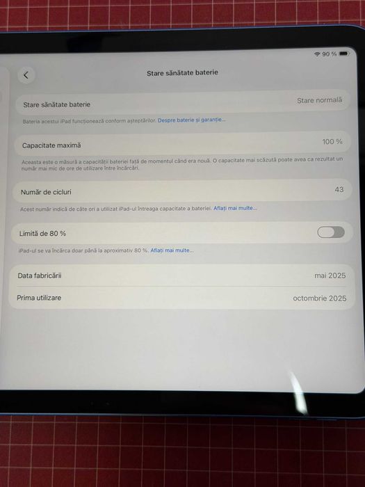 iPad A16 Blue / 128 GB / Bat.100% / 40 Cicluri / Garantie * Krom Amanet Margeanului *