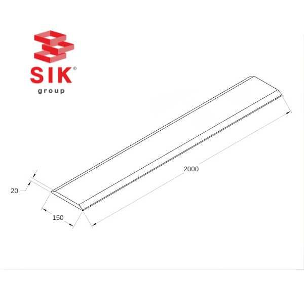 Cuțit 2000 x 150 x 20 mm – rezistență ridicată pentru utilaje