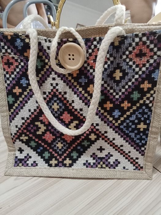 Сумка из ткани шоппер мини