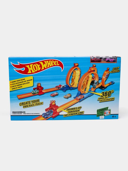 Большой трек Hot Wheel, две мертвые петли и две машинки