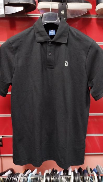 Тениска с яка G-Star Raw Oluv M  нова мъжка черна оригинална