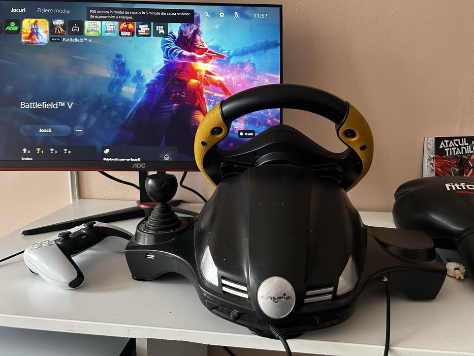 Volan Gaming Myria MG7400 + Pedale - Stare impecabila