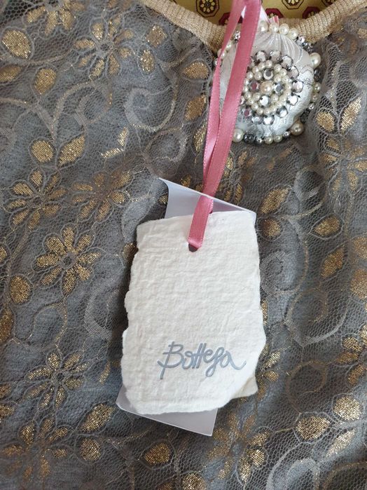Top dama dantela argintiu Bottega
