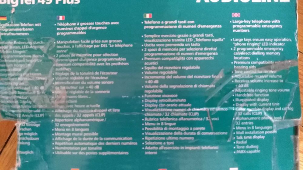 Telefon pt persoane cu deficiente de auz BigTel49Plus, nou, functional