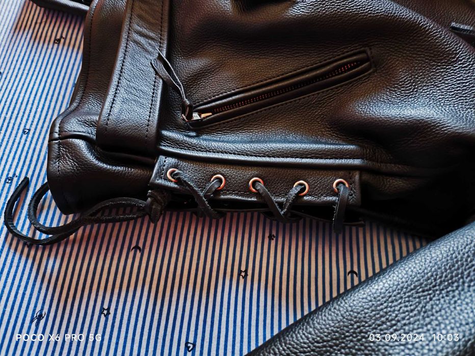 Geaca moto/rock piele naturala | Baieti | Fermoar si curea