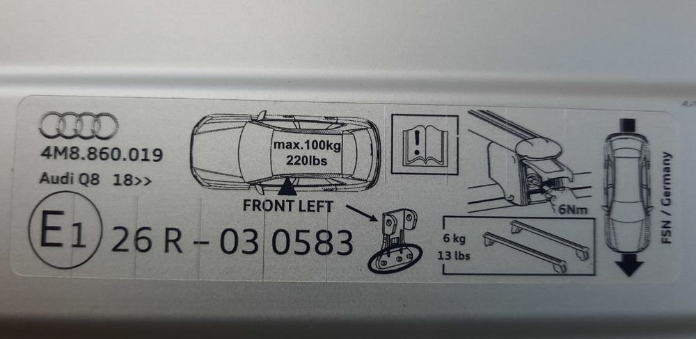 Audi Q8 рейлинги