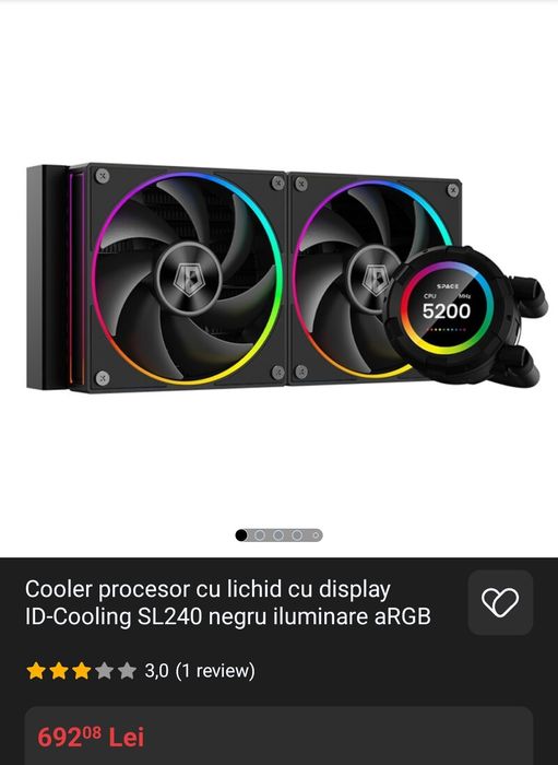 Cooler AIO ID-COOLING Space SL240 cu ventilatoare Arctic Bionix P12