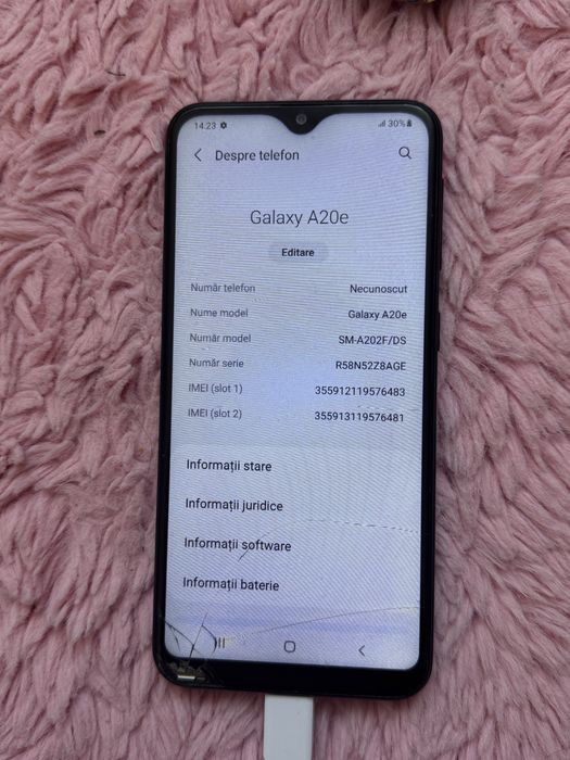 Samsung galaxy A20e spart pentru uz sau pentru piese