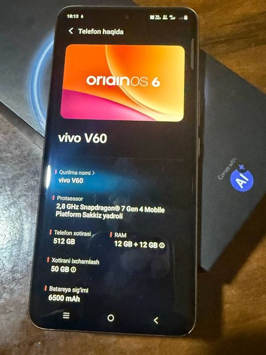 Vivo v60.    512 GB 12