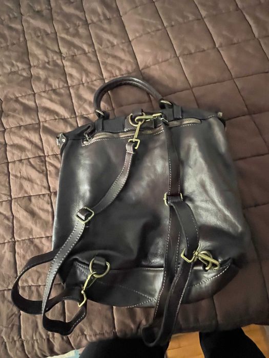 Италианска винтидж раница от естествена телешка кожа