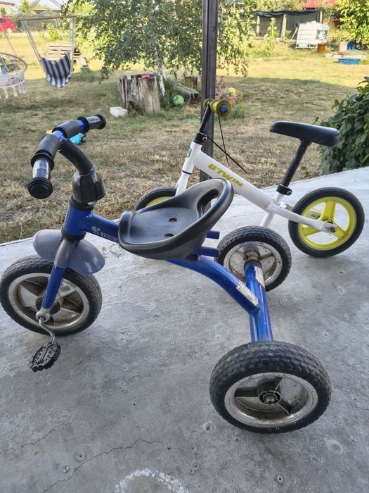 Vând bicicleta fara roti și tricicleta