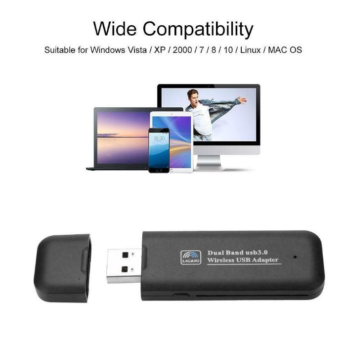 Mini adaptorul USB Wireless 1200Mbps USB 3.0 Dual-Band WiFi. Nou!