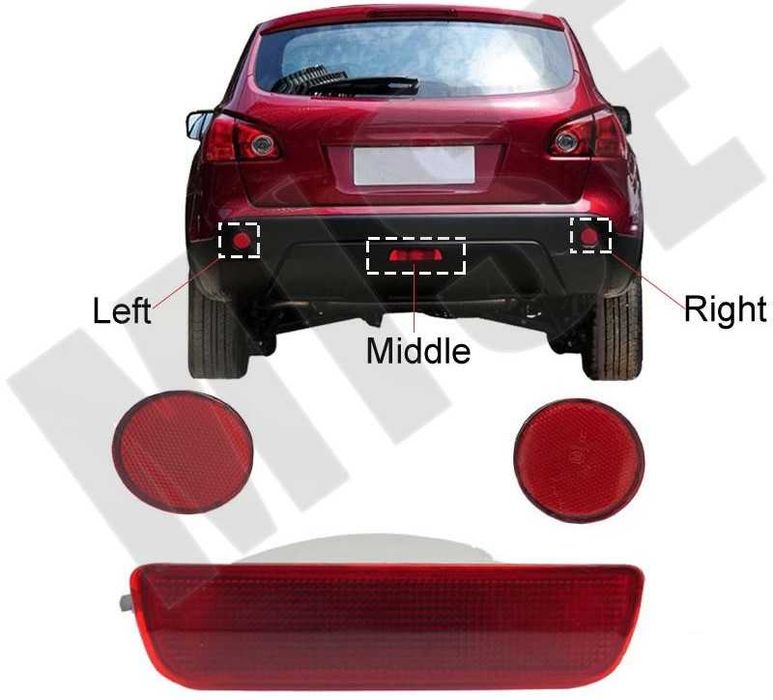 Светлоотразители за задната броня NISSAN Qashqai J10 Нисан рефлектор