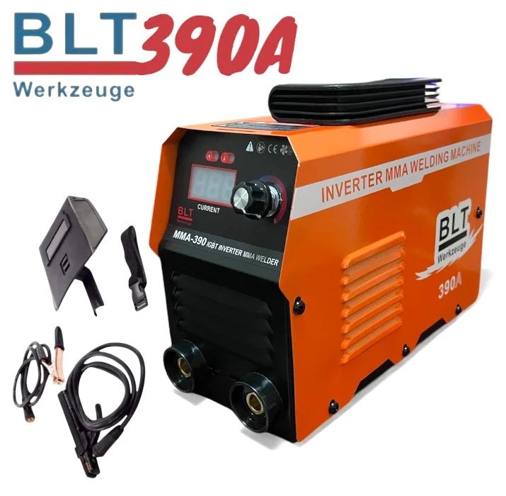 Инверторен Електрожен с Дисплей BLT Werkzeuge 390A Маска Четки и Чукче