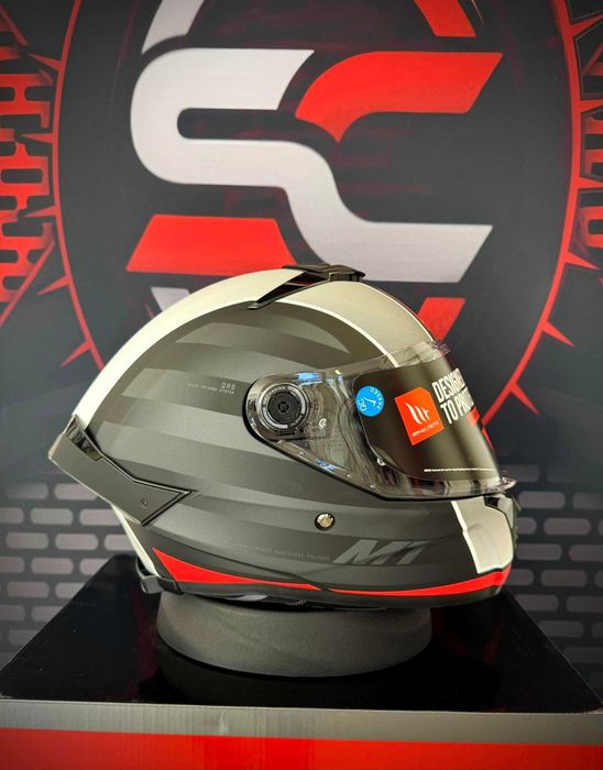 НОВА Каска MT Thunder 4 SV TREADS B5 MATT Grey/Red