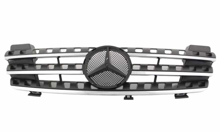 Решетка за Mercedes ML W164 (2005-2008) -хром/черна с хромлайсни.