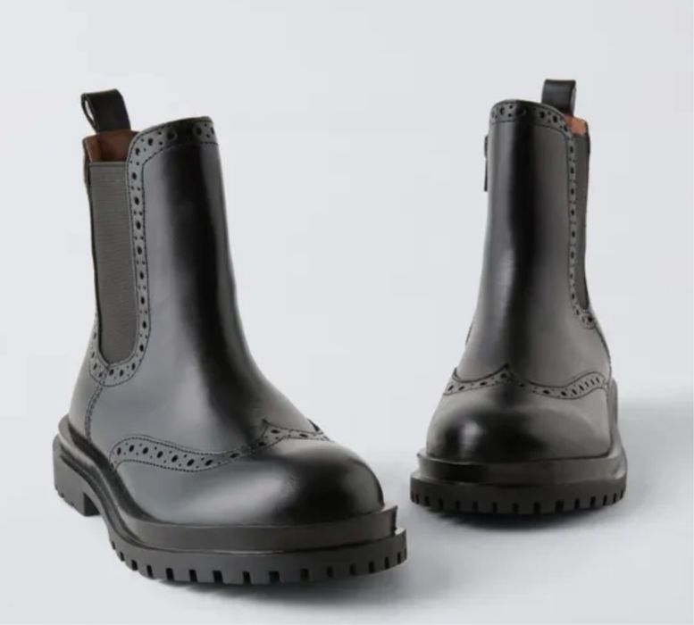 Кожаные ботинки Zara с перфорацией