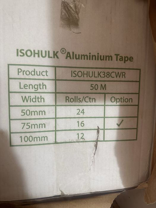 Banda de aluminiu ISOHULK  38CWR 75 mm