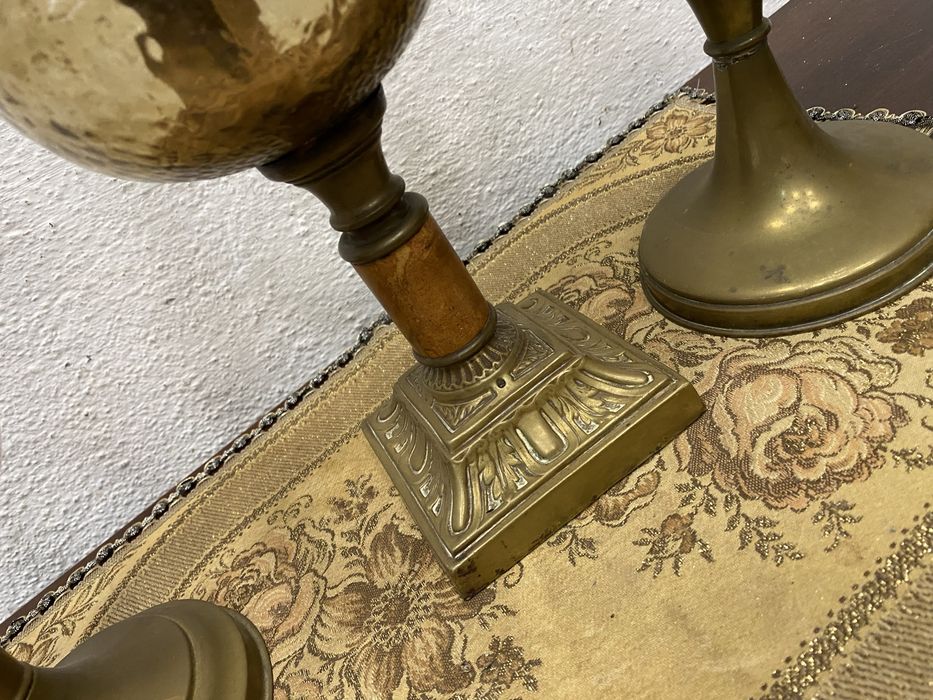 Френскa газенa лампa с месингова основа