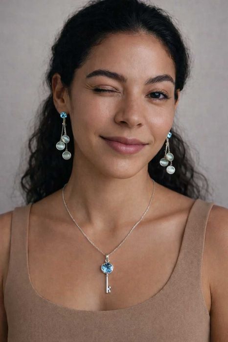 Бижута, сет колие и обеци, чоукър Алеса, Alessa