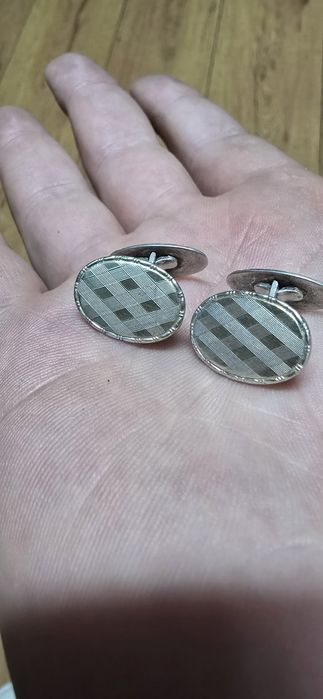 Butoni argint vechi aurit