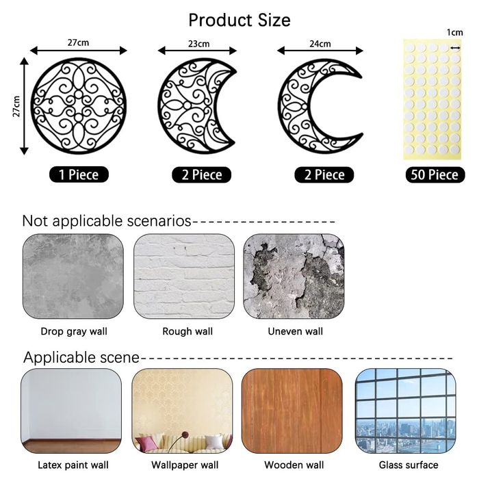 Decoratiune perete, fazele lunii