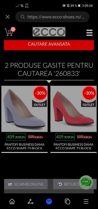 Pantofi dama Ecco 39