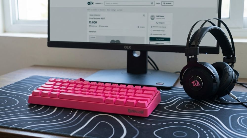 Девайсы для пк, игровые наушники и клавиатура +коврик в подарок