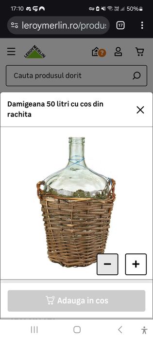3 damigene 50l cu cos de nuiele