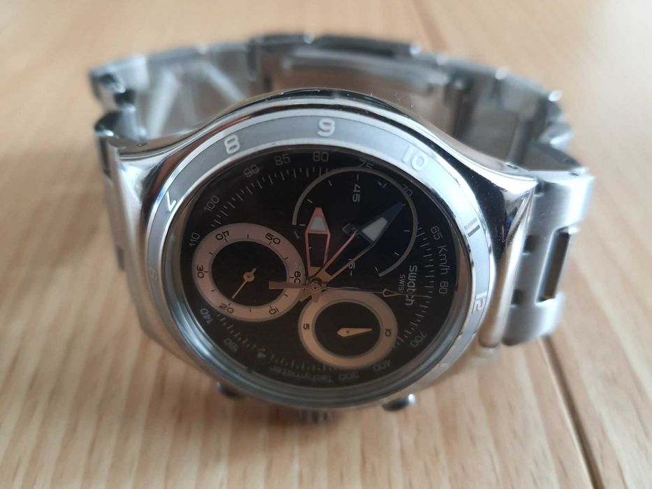 Swatch Irony Chrono Oblique End Black YCS545G – NOS, Swiss Made