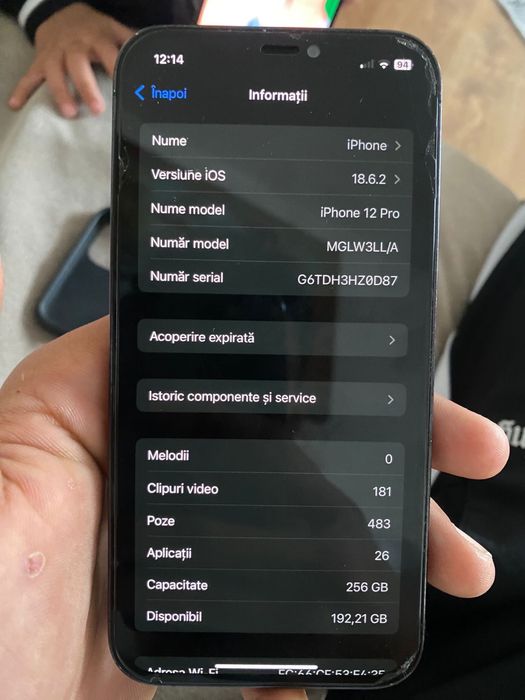 Vand iphone 12 pro telefonul este in stare perfecta pret negociabil
