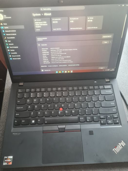 Lenovo T14 Gen2 AMD Ryzen 7 5850u, 20Gb RAM, 512 Gb SSD