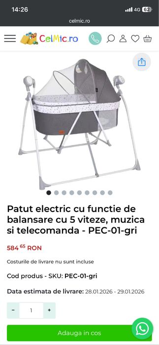 Pătuț electric copii/bebe