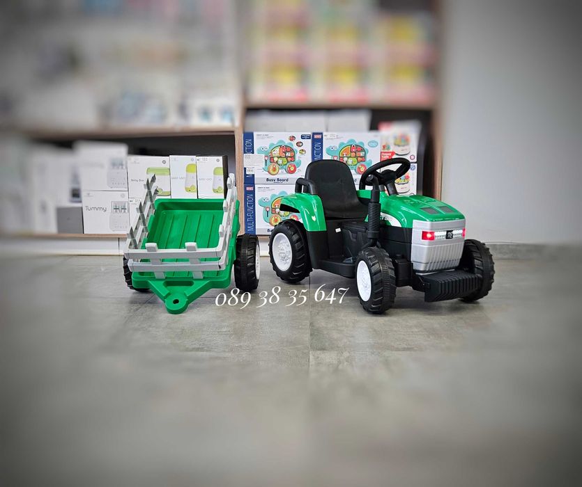 ТОП ЦЕНА!НОВО!Акумулаторен трактор с ремарке Dallas с 12V,дистанционно