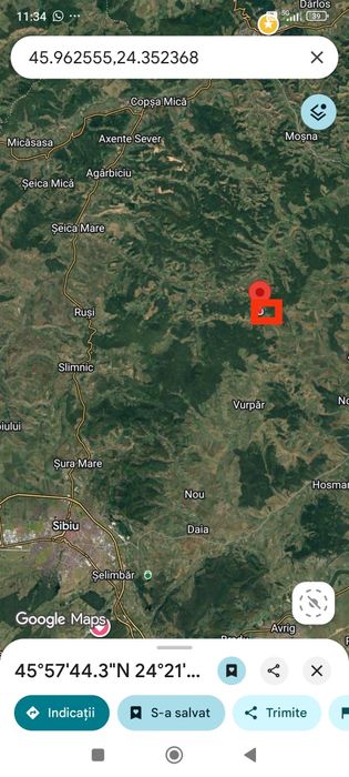 18000 mp teren extravilan in judetul Sibiu 4 euro mp