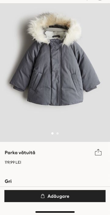 NOU cu eticheta geaca parka iarna H&M masura 92-98
