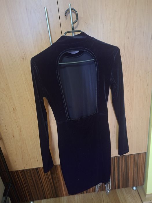 Salopetă neagră din plasă cu corset cu bretele spaghete marimea S-80 l