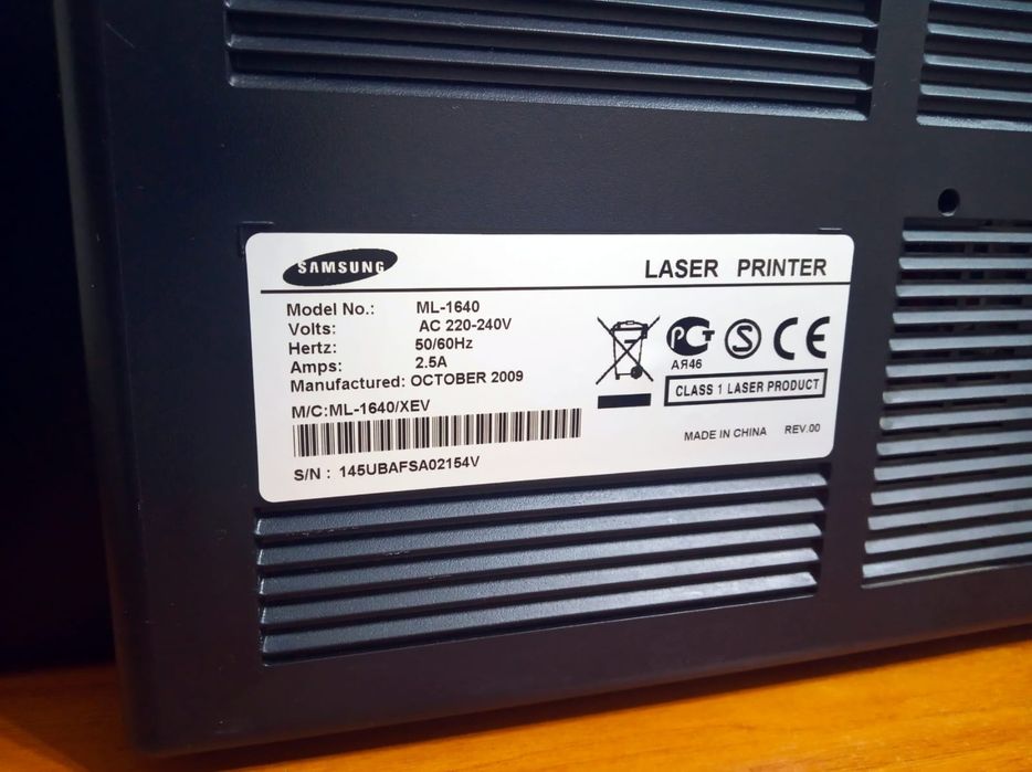 Лазерный принтер Samsung ML-1640 для дома / учёбы, рабочий