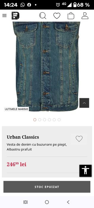 Vesta de blugi originală"Urban Clasic". Mărime M