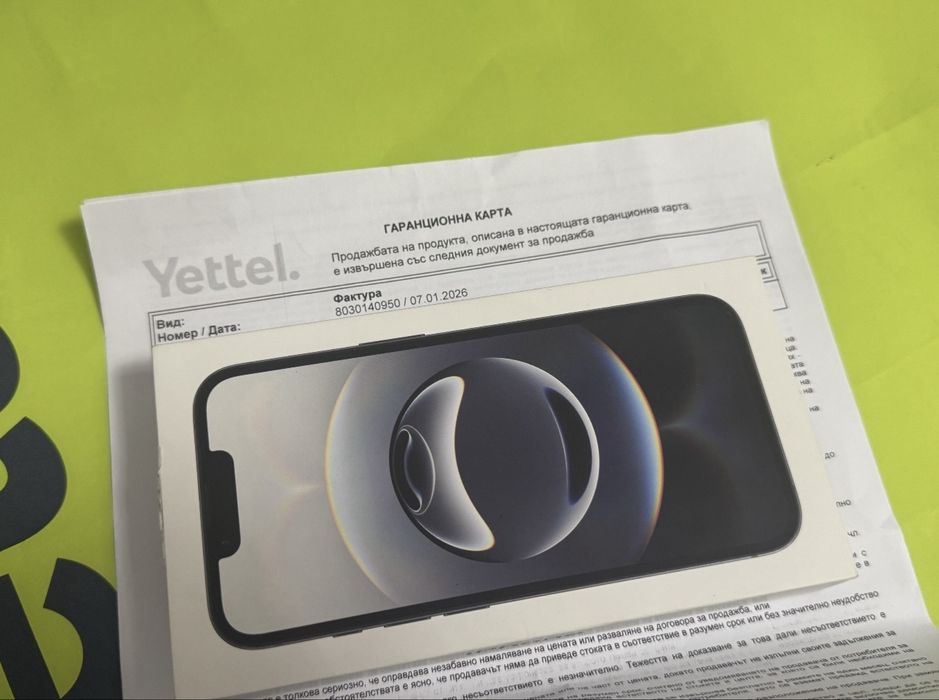 ЗАПЕЧАТАН 128GB iPhone 16e Yettel Гаранция 2029г. 16 e Black