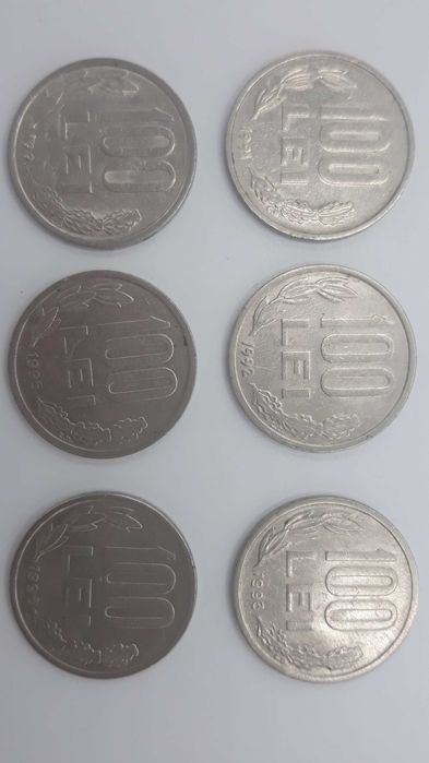 Colectie monede 100 lei cu Mihai Viteazul toti anii 91/92/93/94/95/96