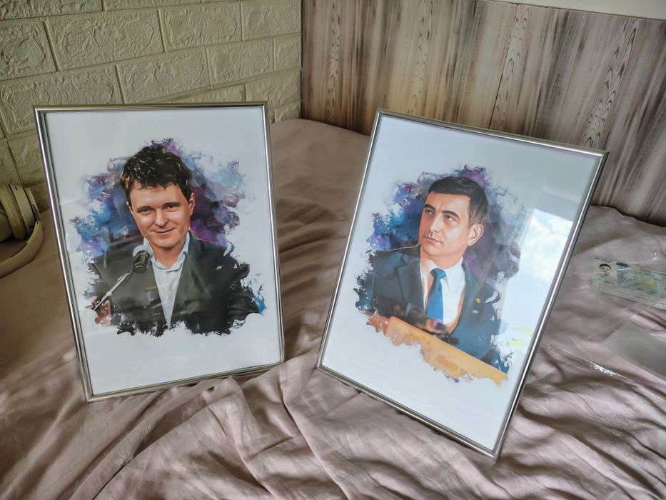 Portret personalizat în ramă metalică a4