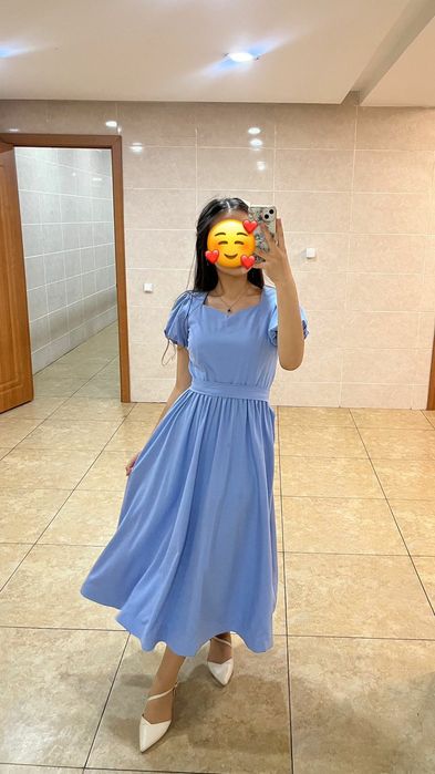 Вечернее синее платье