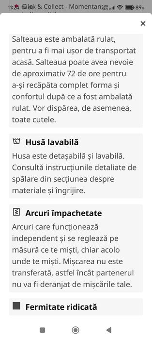 Saltea ikeea ferma cu arcuri
