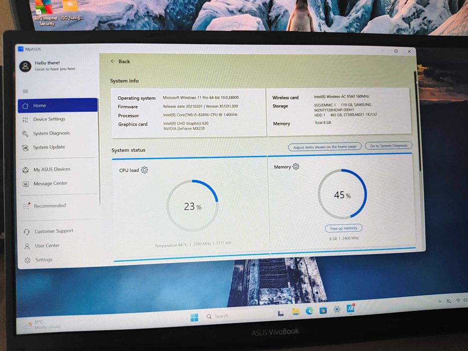 Laptop Asus VivoBook x512f/SSD/i5/Nvidia