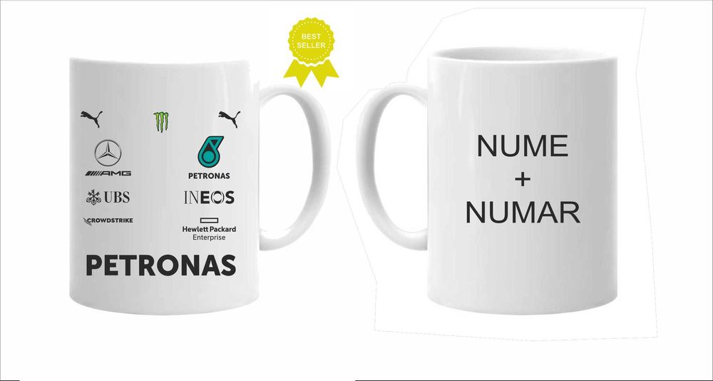 Cana personalizata formula 1 AMG Lewis hamilton cu nume/numar
