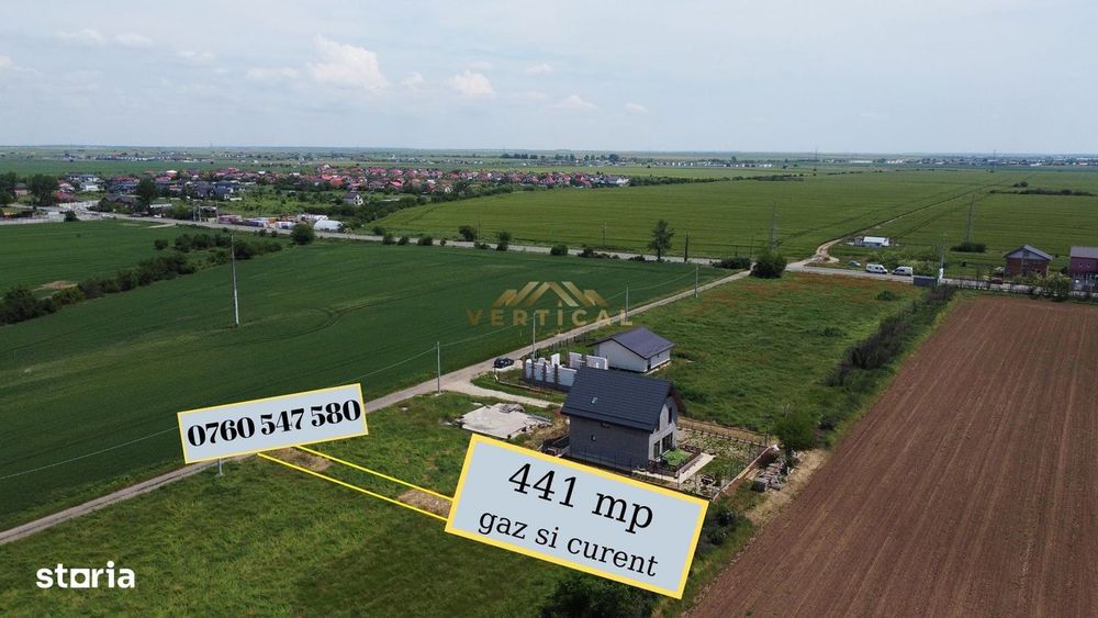 Comuna Berceni - Teren Intravilan 441 mp cu Utilități