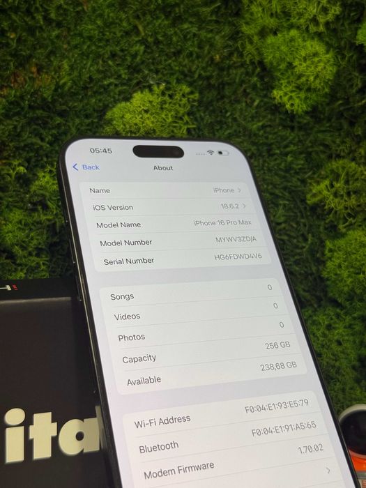 iPhone 16 Pro Max, Black Titanium, 256 GB, 97% Baterie #8023