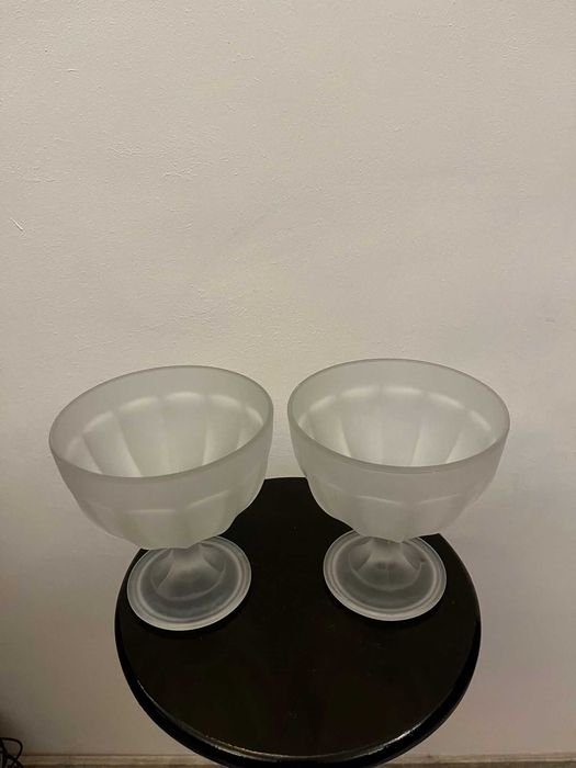 Set doua cupe cristal bizonat germania mari vechi bibelouri bibelou